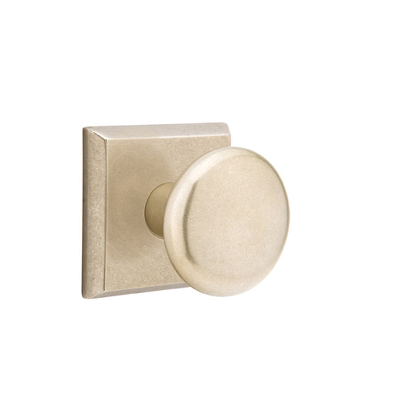 Ensemble de boutons d'intimité Emtek avec rosette Sandcast # 6 et bouton Winchester, Cascade bronze blanc