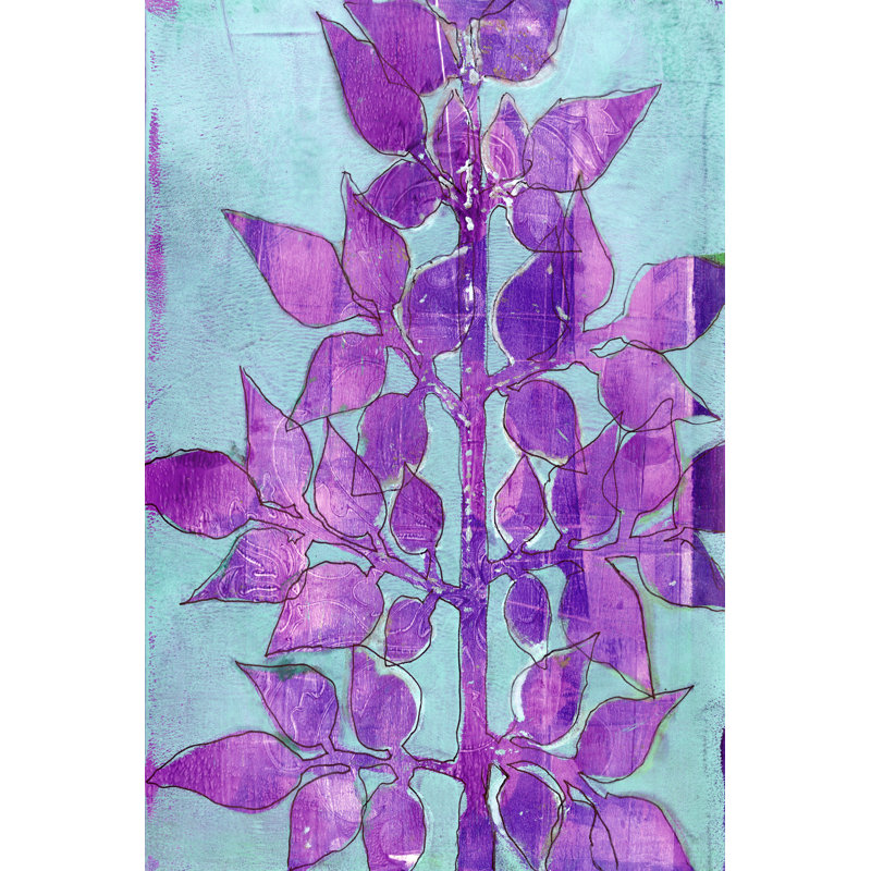 Purple Planta I 1 Piece Wrapped Canvas Painting, 122cm H x 81cm W