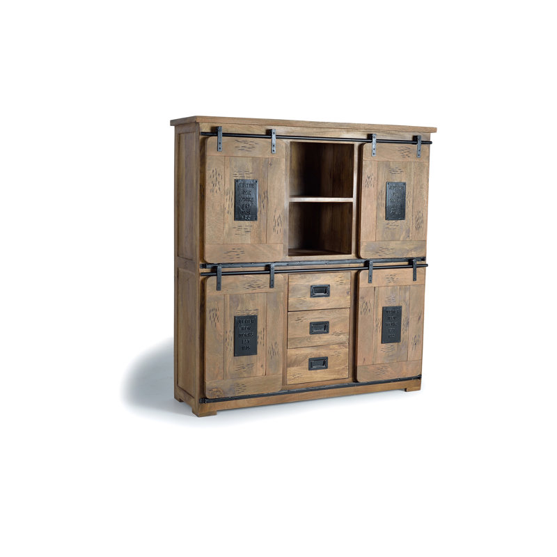 Vasili 150 Cm Wide 3 Drawer Mango Solid Wood Highboard
