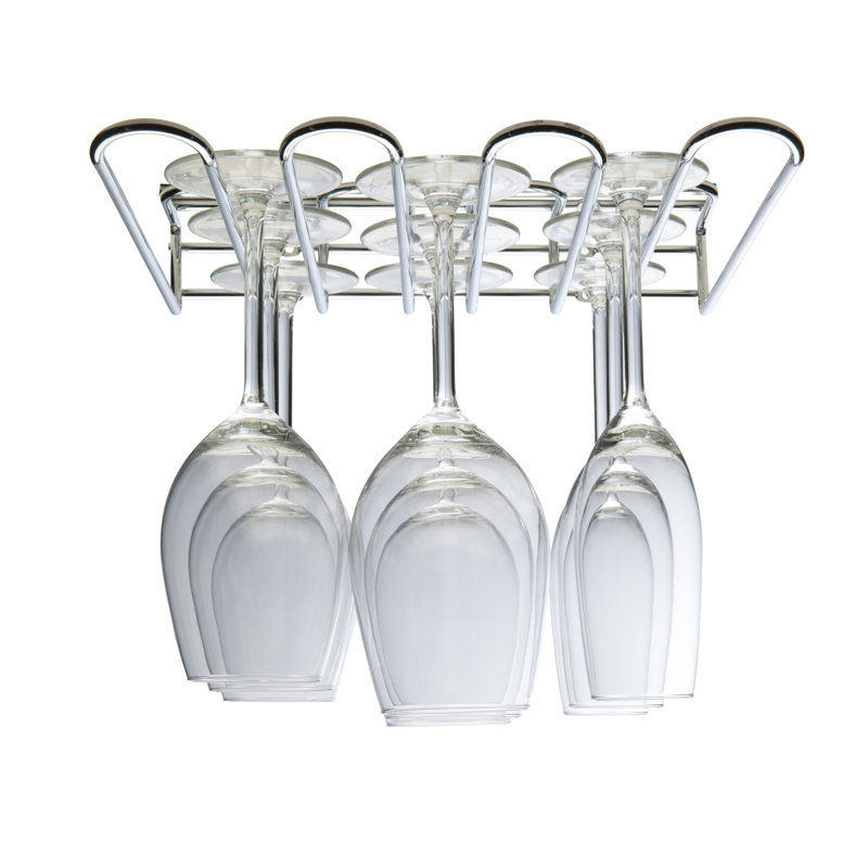 Wall Mounted Wine Glass Rack in Chrome