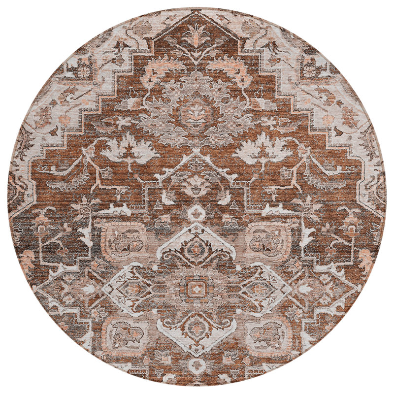 Tapis d'intérieur rond 8 pi Terra Cotta