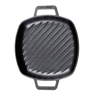 Home Basics 10 in. Pre-Seasoned Cast Iron Square Grill Pan HDC94613 - The  Home Depot