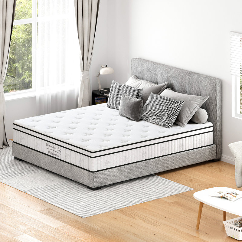 Grand matelas grand, matelas Massucci de 12 pouces, ressorts ensachés individuellement, fermeté moyenne, 12", Grand lit
