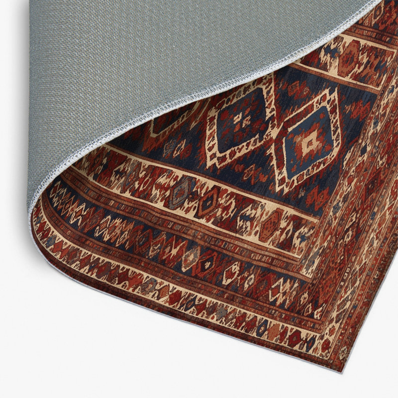 Turkish Black Indoor and Outdoor Area Rug, Rectangle 4' x 6'