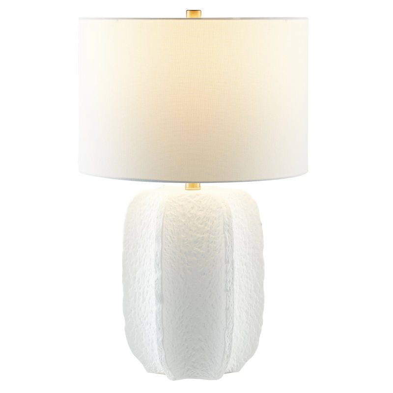 Kyeson 24" Tall Table Lamp with Fabric Shade, White