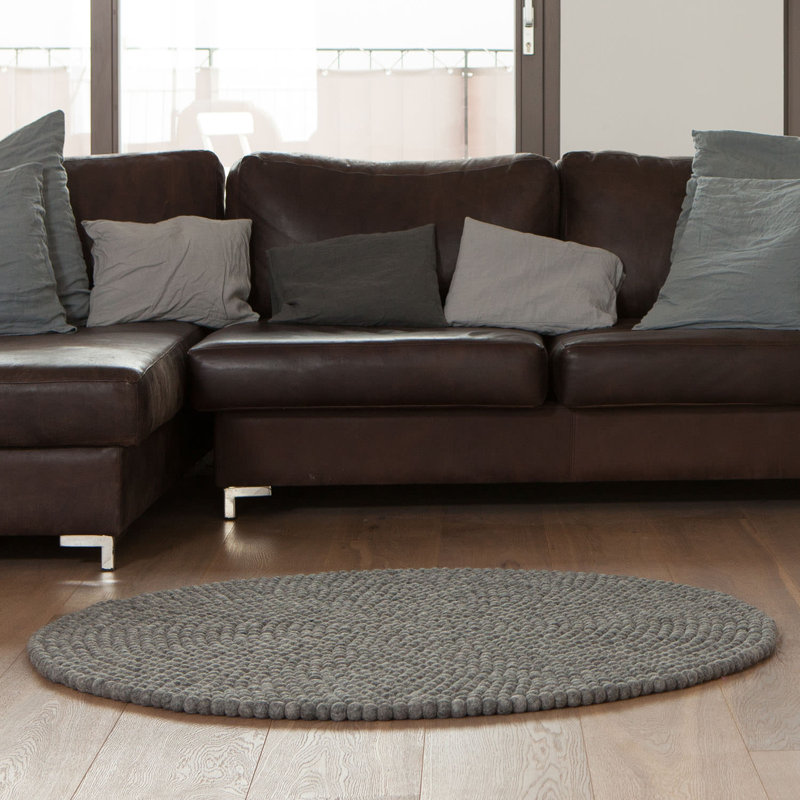 Round Novarupta Solid Colour Hand Woven 90cm X 90cm Area Rug
