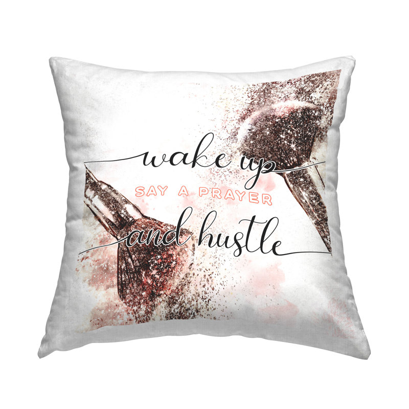 Coussin Stupell Industries Pray & Hustle