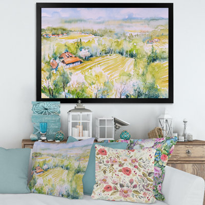 Blossoming Green Fields in Countryside - Peinture sur toile