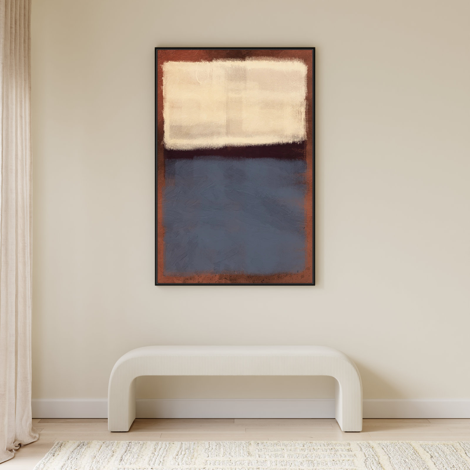 Coronado "Alabaster Burst" Painting, Black Framed, 61.5" H x 41.5" W x 2" D