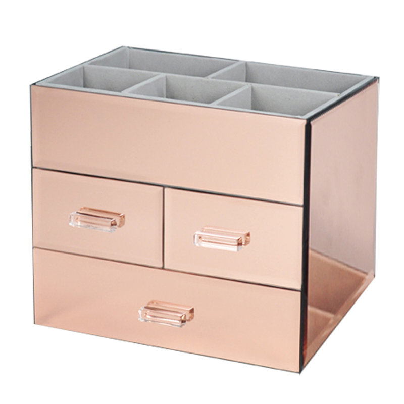 Rangement à bijoux à 3 tiroirs Miro, Rose