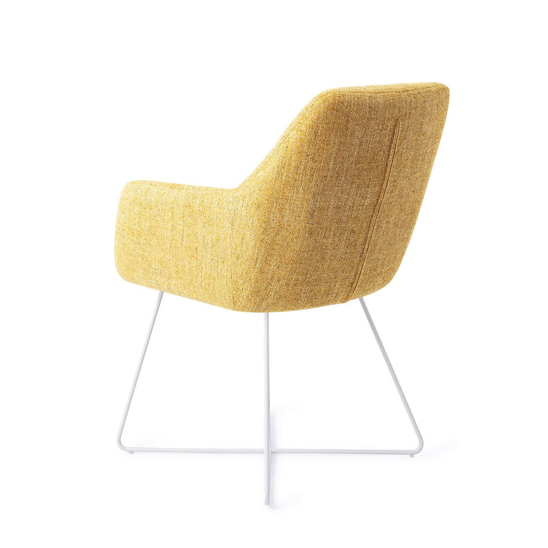 Dejahn 48cm H Polyester Upholstered Metal Armchair, Yellow