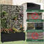 Metal Planter With Trellis,Planter Box With Privacy Screen，5.9Ft. Hx4 Ft. W Metal Garden Bed With Drainage Holes(Black)-100089286-97812700