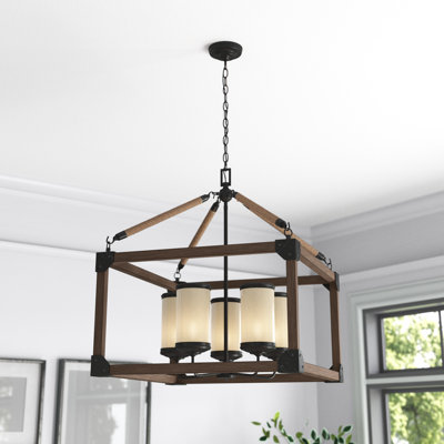 Arro 5 - Light Dimmable Lantern Square / Rectangle Chandelier