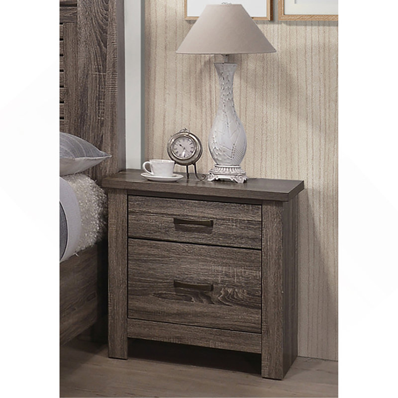 Table de chevet 2 tiroirs en bois