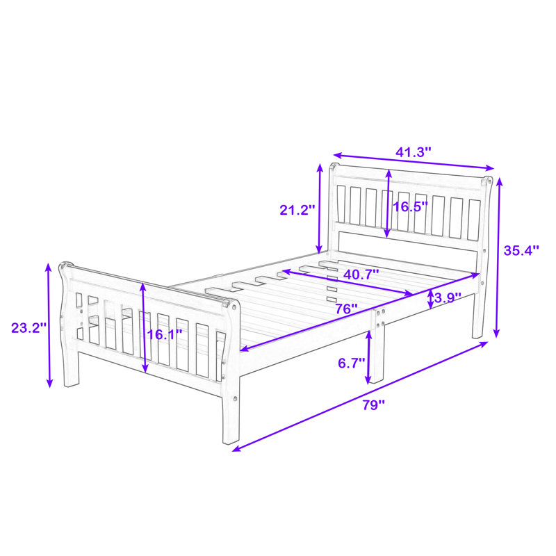 Twin Platform Bed with Headboard, Espresso