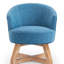 Fauteuil pivotant gris foncé, revêtement en lin, pieds en bois pour un style moderne. Fauteuil pivotant à 360° avec revêtement en lin, construction robuste et durable.-91344009-91344023