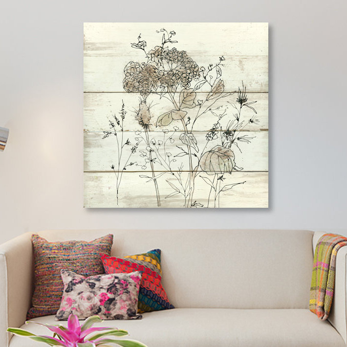 «Dried Flower Study II», impression sur toile, H 12 po x l 12 po x P 0,75 po, Pas de tapis, Toile tendue