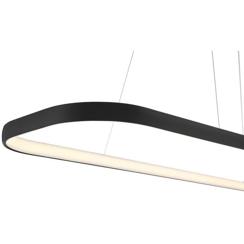 Luminaire suspendu DEL à double tension 48 po Ashleyne - blanc mat, Noir mat