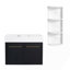 Meuble-lavabo mural 30 po avec lavabo et support de rangement, cuve gauche en résine à bords épais