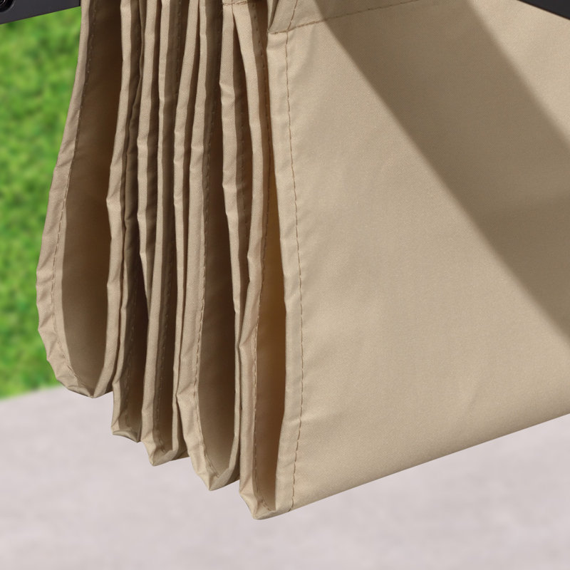 PURPLE LEAF Pergola Shade Cover for 10' X 12' Deck Porch Outside Outdoor Retractable Durable Fabric Canopy Replacement Top Only,Beige