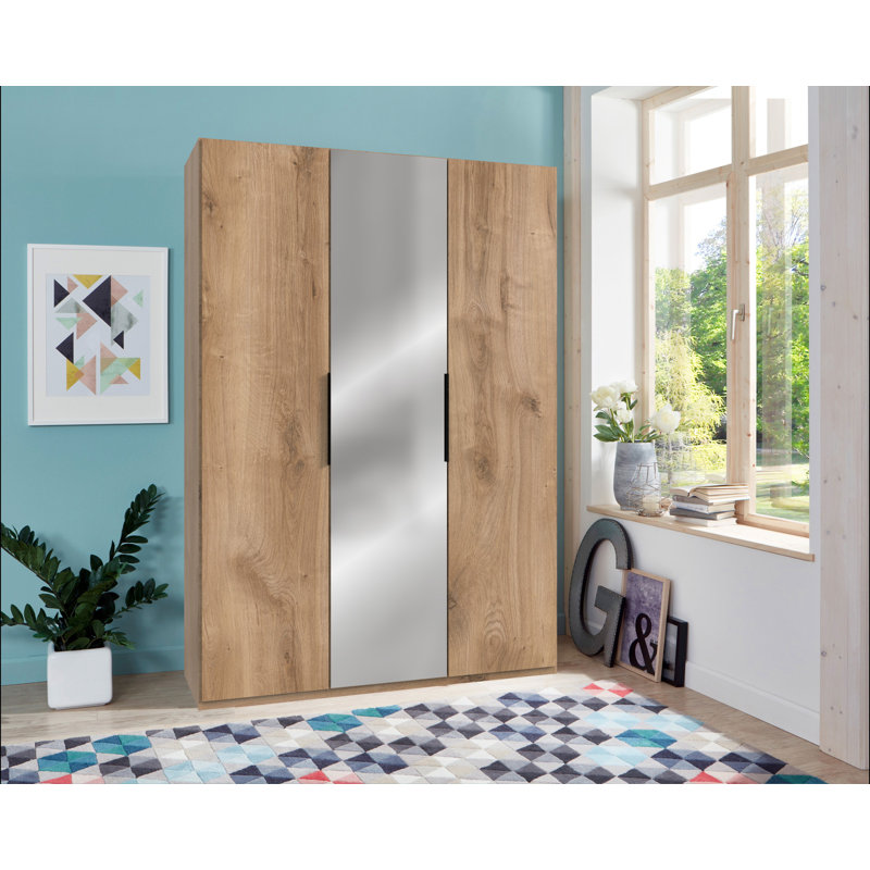Guardino 3 Door Wardrobe, 236cm H x 150cm W x 58cm D, Plank Oak