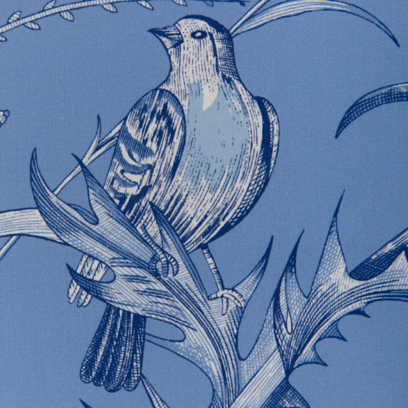 La Menagerie Bird and Thistle II 100% Cotton Fabric, Blue