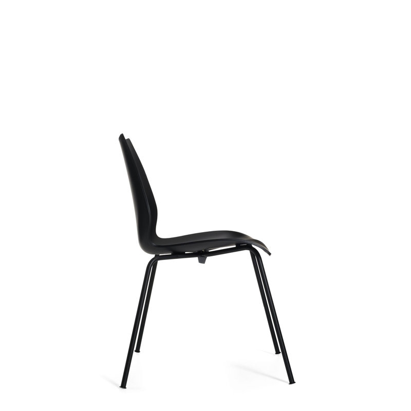 Maui Chair by Vico Magistretti, Charcoal, Black Painted Steel