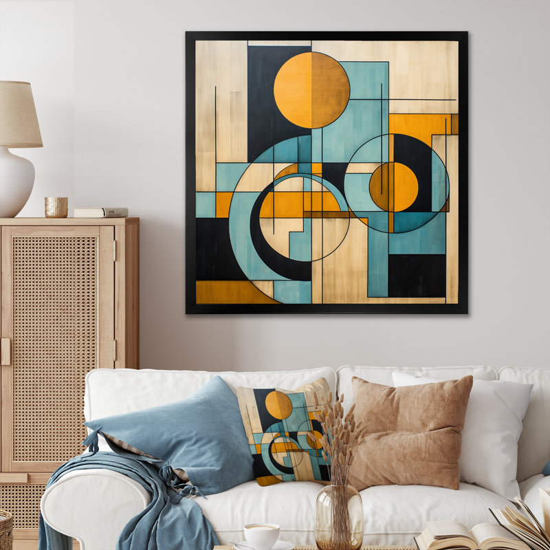 «Serendipity Abstract Mid-Century Geometrics», art abstrait sur toile Mid-Century, H 36 po x l 36 po x P 1,5 po