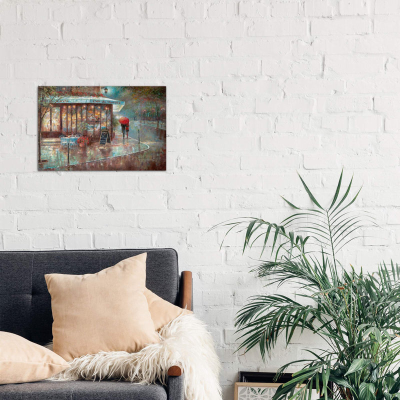 Café Du Marche - Wrapped Canvas Painting, 66.04 cm H x 45.72 cm W x 3.175 cm D
