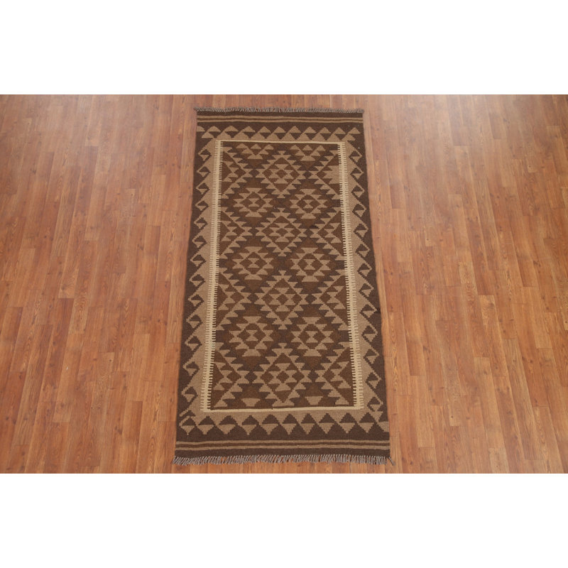 Brown Kilim Oriental Runner Rug 3x7