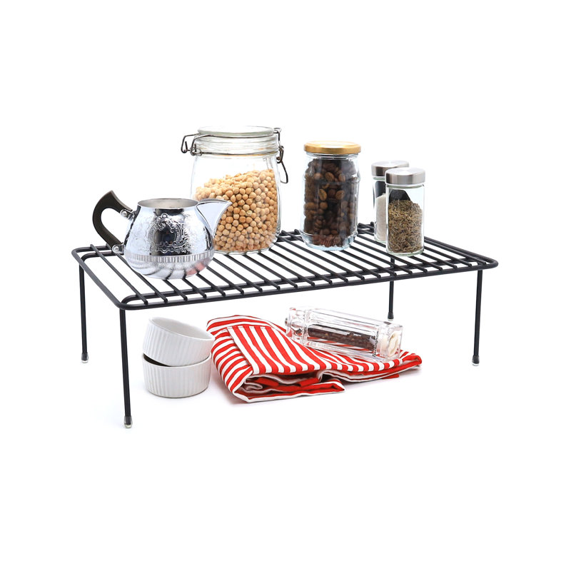 Buckingham Jar Holder Rack Black Kitchen Cupboard Shelf Organiser, 44 cm 