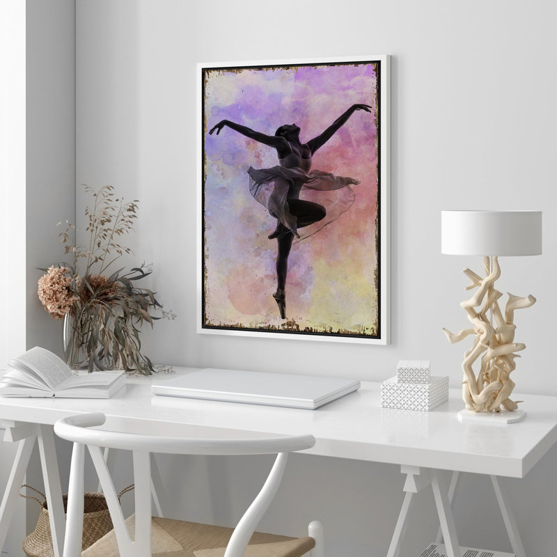 "Fantôme devant la maison hantée Moody foncé, œuvres d'art moderne, décor", Cadre flottant blanc, H 24 po x l 16 po