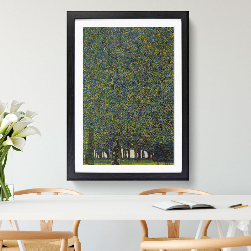 The Park by Gustav Klimt - Picture Frame Painting, 65cm H x 48cm W x 2cm D, Black Framed