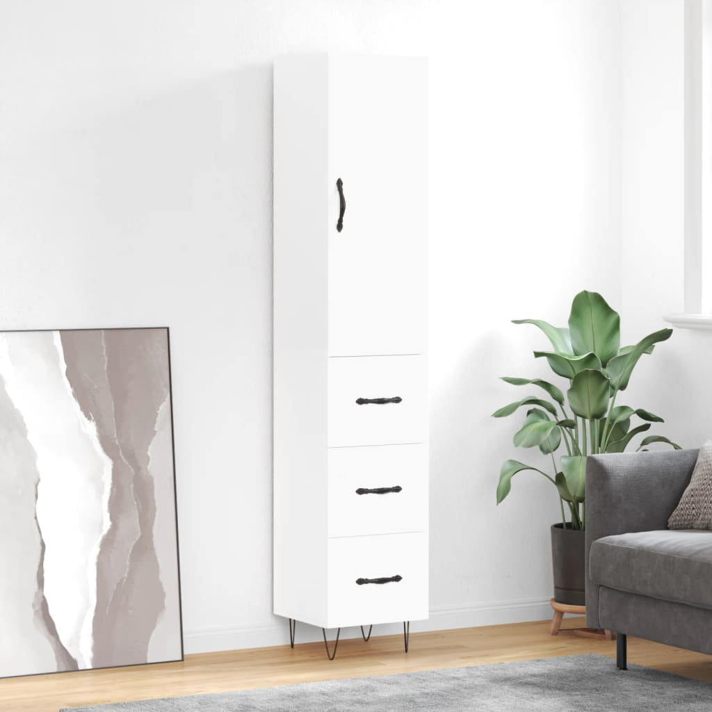 VIDAXL White Highboard - 3 Drawers - Image 3