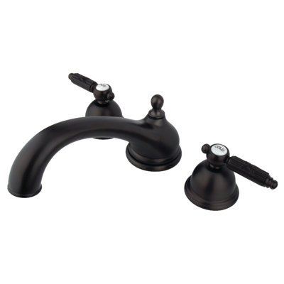 Kingston Brass Georgian Two-Handle 3-Hole Deck Mount Roman Tub Faucet