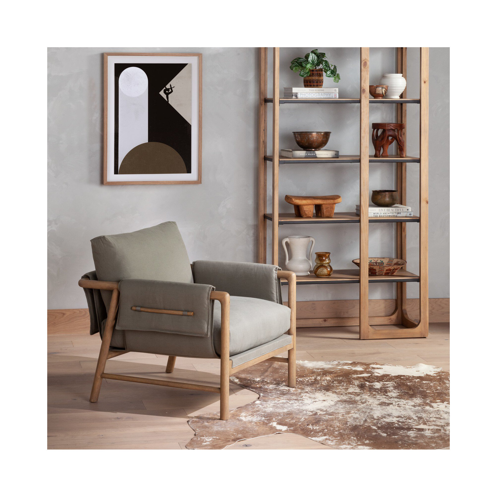 Kodie Upholstered Armchair, Olive
