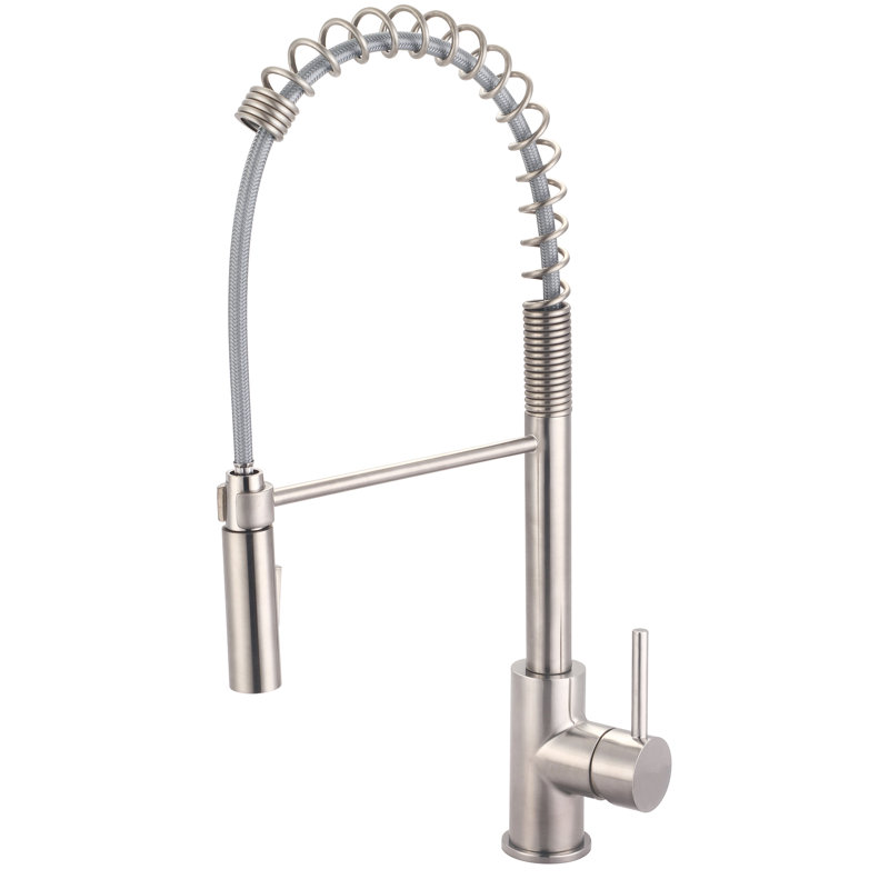 Olympia Faucets I2V Pull Down Kitchen Faucet, Brushed Nickel