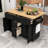 Rolling Kitchen Island Cart with Drop Leaf, Power Outlet, 5 Drawers and Adjustable Shelves-275797462