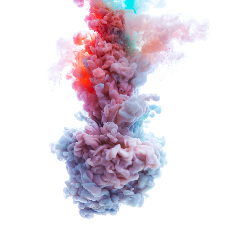 Syheem, flux de peinture colorée sur toile par Takoburito, photographie, H 12 po x l 12 po