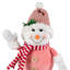 Glittered Snowman With Knitted Hat Christmas Figurine - 8.5"
