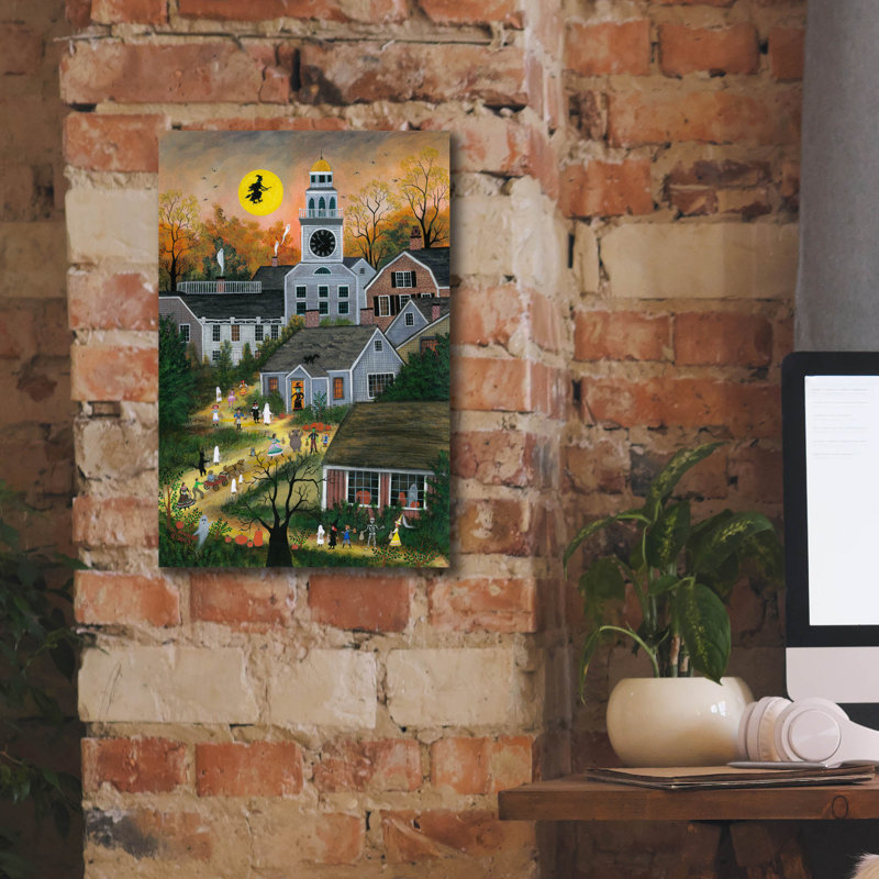  «Halloween On Orange Street - Nantucket» par JL Munro, art mural sur toile, 12 po x 18 po