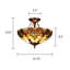 Plafonnier semi-encastré de style victorien 2 lumières Astoria Grand LIAISON de style victorien large 16 po de large