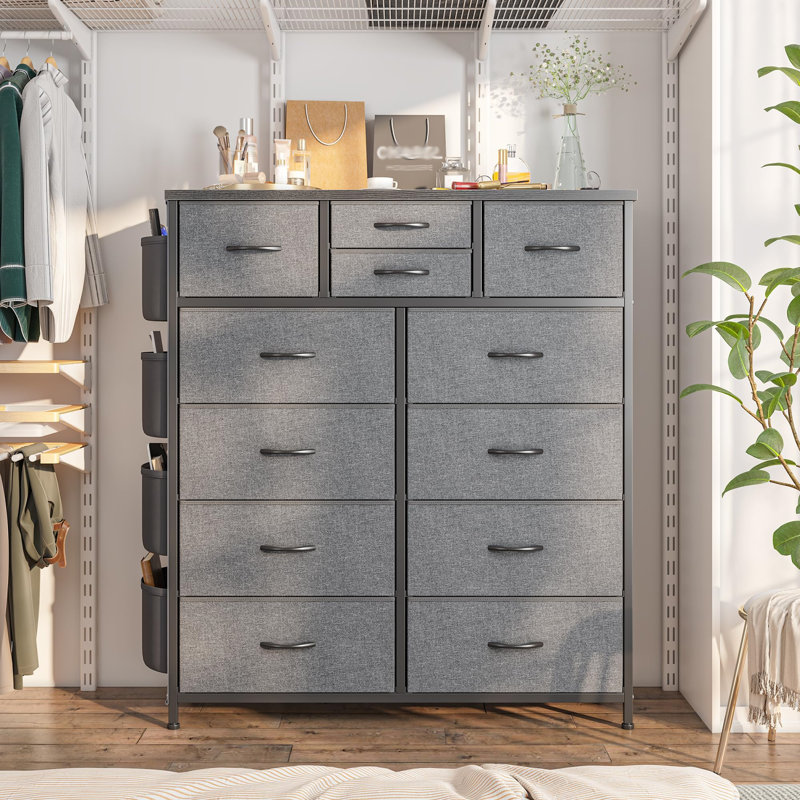 98cm W 12 - Drawer Chest of Drawers, Grey