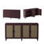 Buffet 70 po en rotin avec 4 portes et tablettes réglables - Buffet brun pour la cuisine, le salon, la salle à manger-1134816595-1134816597