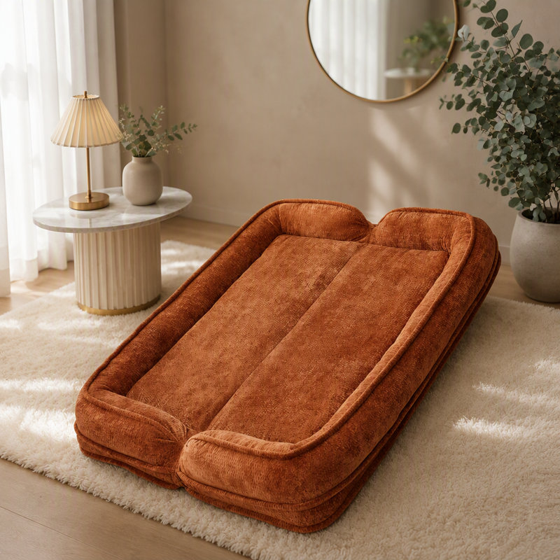 Lit double polyvalent pour personnes et animaux, causeuse paresseuse avec fonction 2 en 1, 5 positions réglables pour un confort et une détente ultimes