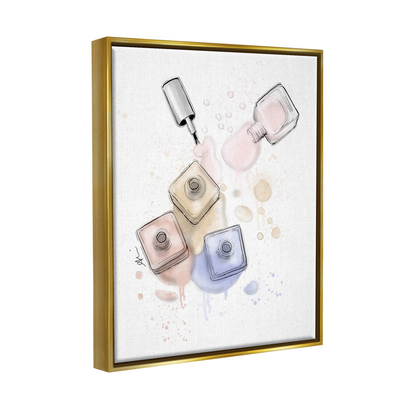 Art de la giclée sur le vernis à ongles par Alison Petrie, H 21 po x l 17 po x P 1,7 po, Cadre flottant doré