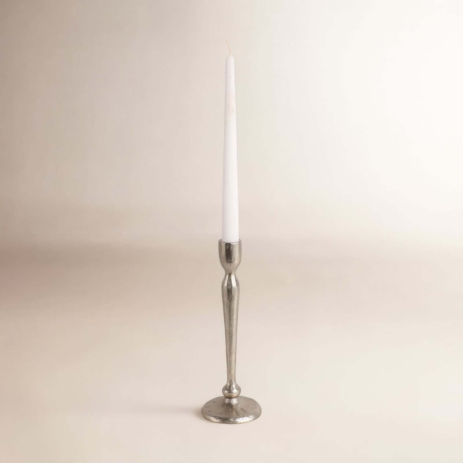 Modern Aluminum Taper Candle Holder - Sleek Decorative Metal Pillar Stand for Stylish Home Decor., 9" H x 3" W x 3" D