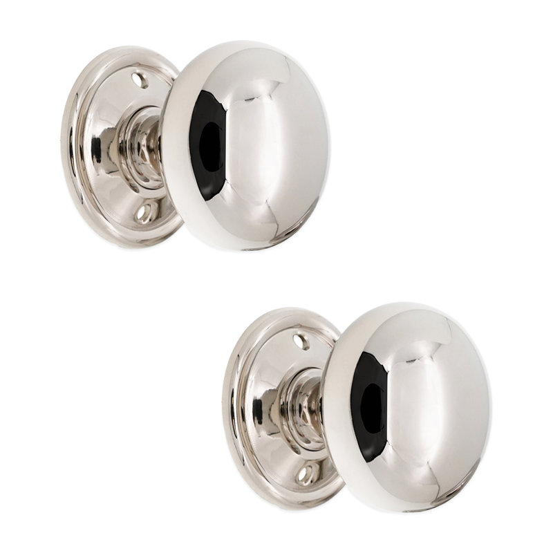 Cottage Large 50mm Rim/Mortice Door Knob, Polished Nickel