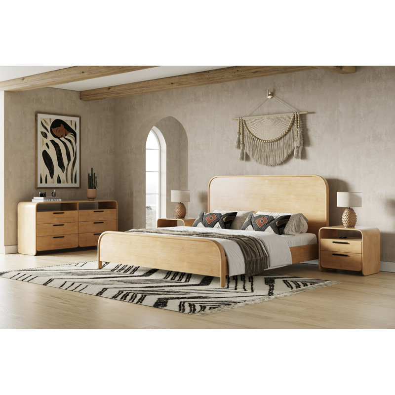 Ensemble de chambre avec table de chevet 2 tiroirs Hultgren, Grand
