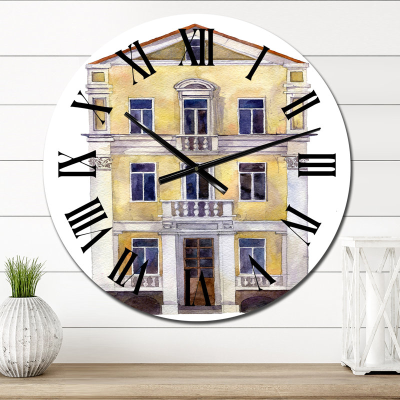 Horloge murale bohème et éclectique jaune, Petit